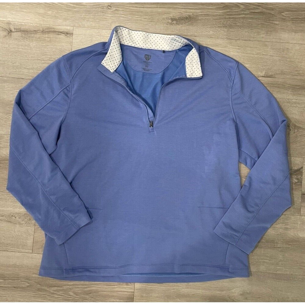 Graham Luxe Porter 1/4 Zip Pullover Men's 2XL Light Blue Performance Rayon Golf